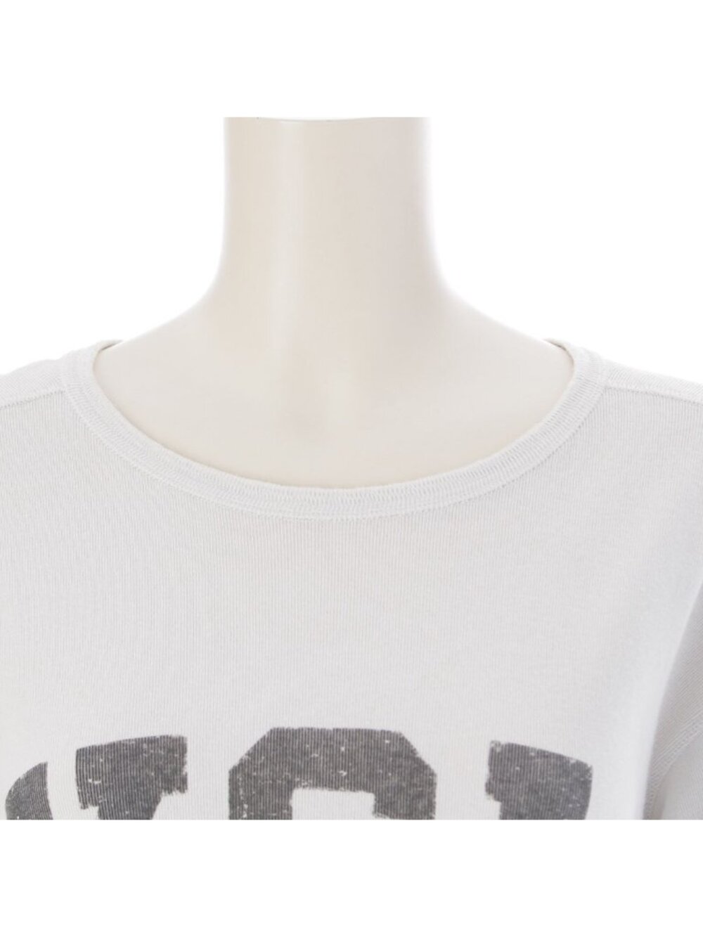 Saint Laurent YSL Logo Embroidery Print Top Short Sleeve Top Off White XS - Picture 5 of 10